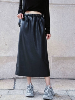Кожаная юбка Maison Margiela Артикул BMS-137943. Вид 1