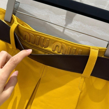 Кожаная юбка Miu Miu Артикул BMS-138407. Вид 4