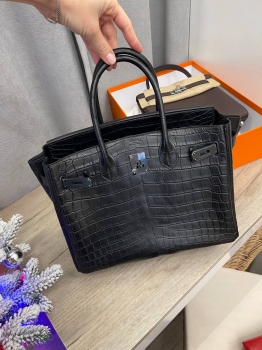 Сумка женская Birkin, 30 cm Crocodile Niloticus Mat Hermes Артикул BMS-138587. Вид 1