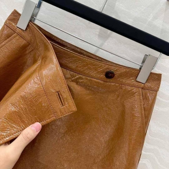 Кожаная  юбка Miu Miu Артикул BMS-139210. Вид 4