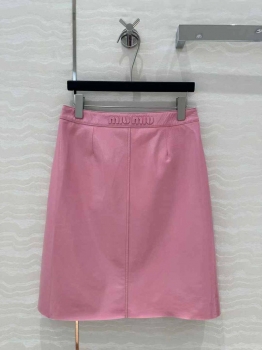 Кожаная  юбка Miu Miu Артикул BMS-139208. Вид 3