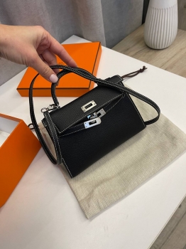 Сумка женская  Kelly mini PHW, Chevre Hermes Артикул BMS-139266. Вид 1
