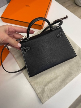 Сумка женская  Kelly mini PHW, Chevre Hermes Артикул BMS-139266. Вид 5
