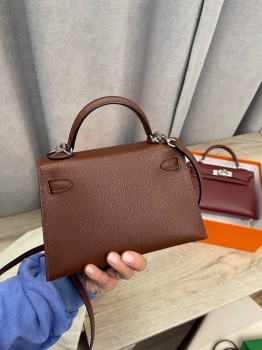  Сумка женская Kelly mini PHW, Chevre  Hermes Артикул BMS-139471. Вид 5