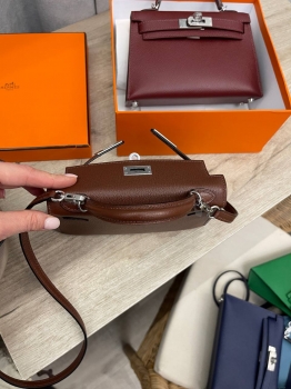  Сумка женская Kelly mini PHW, Chevre  Hermes Артикул BMS-139471. Вид 7