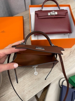  Сумка женская Kelly mini PHW, Chevre  Hermes Артикул BMS-139471. Вид 8
