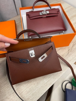  Сумка женская Kelly mini PHW, Chevre  Hermes Артикул BMS-139471. Вид 9