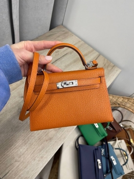  Сумка женская Kelly mini PHW, Chevre  Hermes Артикул BMS-139472. Вид 1