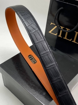 Ремень  из натуральной кожи крокодила  Zilli Артикул BMS-140179. Вид 4