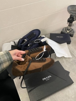 Кроссовки  Collapse Re-из нейлона и замши  Prada Артикул BMS-140197. Вид 1