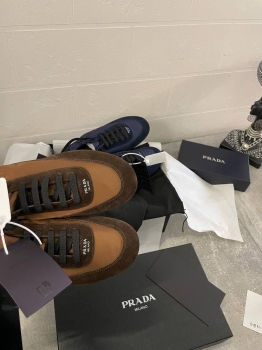 Кроссовки  Collapse Re-из нейлона и замши  Prada Артикул BMS-140197. Вид 2