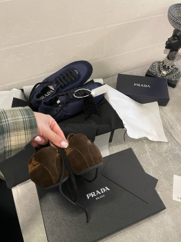 Кроссовки  Collapse Re-из нейлона и замши  Prada Артикул BMS-140197. Вид 3