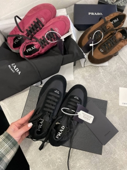 Кроссовки  Collapse Re-из нейлона и замши  Prada Артикул BMS-140196. Вид 1