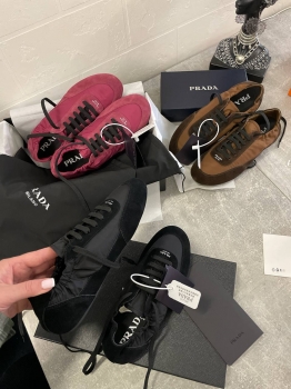 Кроссовки  Collapse Re-из нейлона и замши  Prada Артикул BMS-140196. Вид 3