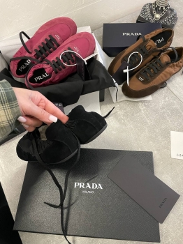 Кроссовки  Collapse Re-из нейлона и замши  Prada Артикул BMS-140196. Вид 5