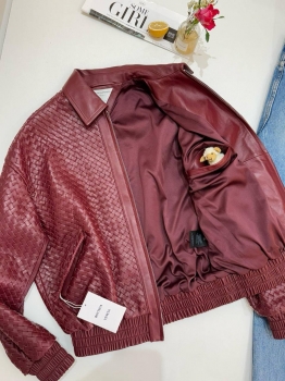 Кожаный бомбер  Bottega Veneta Артикул BMS-140829. Вид 4
