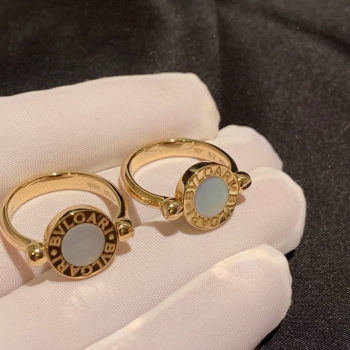 Кольцо  из розового золота с вставкой из  перламутра  Bvlgari Артикул BMS-141267. Вид 3