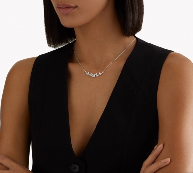 Подвеска Butterfly Pavе petite diamond line из белого золота  Graff Артикул BMS-141761. Вид 1