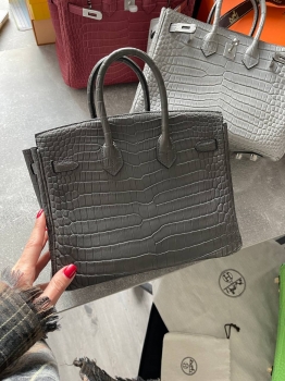 Сумка женская Birkin, 25, PHW Crocodile Porosus Hermes Артикул BMS-141838. Вид 2