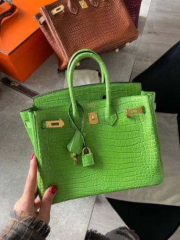 Сумка женская Birkin, 25, PHW Crocodile Porosus Hermes Артикул BMS-141839. Вид 1