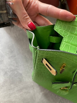 Сумка женская Birkin, 25, PHW Crocodile Porosus Hermes Артикул BMS-141839. Вид 3
