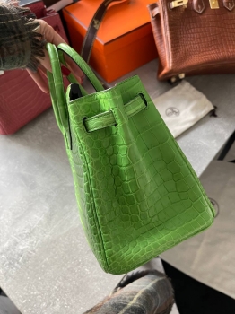 Сумка женская Birkin, 25, PHW Crocodile Porosus Hermes Артикул BMS-141839. Вид 5