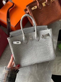 Сумка женская Birkin, 25, PHW Crocodile Porosus Hermes Артикул BMS-141840. Вид 1