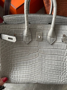 Сумка женская Birkin, 25, PHW Crocodile Porosus Hermes Артикул BMS-141840. Вид 2