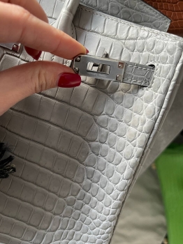 Сумка женская Birkin, 25, PHW Crocodile Porosus Hermes Артикул BMS-141840. Вид 4