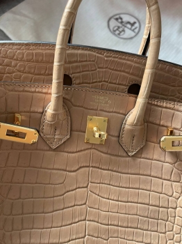 Сумка женская Birkin, 25, PHW Crocodile Porosus Hermes Артикул BMS-141842. Вид 4