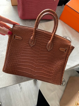 Сумка женская Birkin, 25, PHW Crocodile Porosus Hermes Артикул BMS-141843. Вид 2