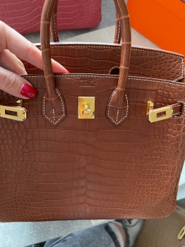 Сумка женская Birkin, 25, PHW Crocodile Porosus Hermes Артикул BMS-141843. Вид 6