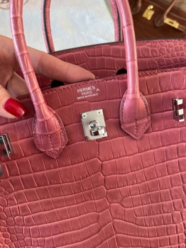 Сумка женская Birkin, 25, PHW Crocodile Porosus Hermes Артикул BMS-141841. Вид 2