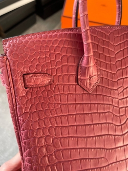 Сумка женская Birkin, 25, PHW Crocodile Porosus Hermes Артикул BMS-141841. Вид 7