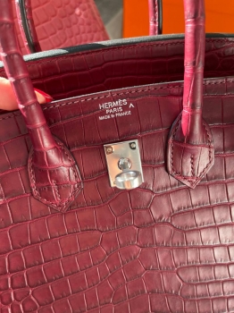 Сумка женская Birkin, 25, PHW Crocodile Porosus Hermes Артикул BMS-141844. Вид 4