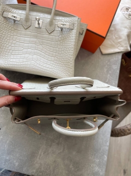 Сумка женская Birkin, 25 Crocodile Niloticus Mat Hermes Артикул BMS-141930. Вид 4