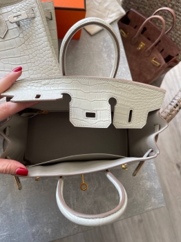 Сумка женская Birkin, 25 Crocodile Niloticus Mat Hermes Артикул BMS-141930. Вид 6
