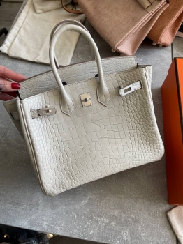 Сумка женская Birkin, 25 Crocodile Niloticus Mat Hermes Артикул BMS-141931. Вид 1