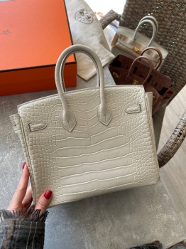 Сумка женская Birkin, 25 Crocodile Niloticus Mat Hermes Артикул BMS-141931. Вид 4