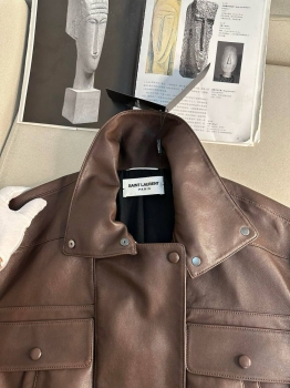 Куртка кожаная  Yves Saint Laurent Артикул BMS-142223. Вид 2