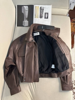 Куртка кожаная  Yves Saint Laurent Артикул BMS-142223. Вид 3