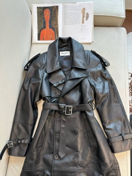 Кожаный тренч Yves Saint Laurent Артикул BMS-142278. Вид 2