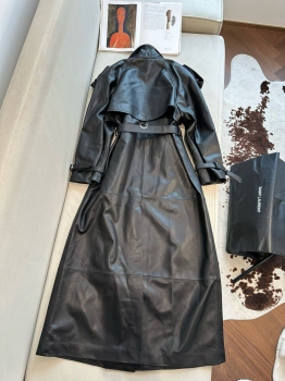 Кожаный тренч Yves Saint Laurent Артикул BMS-142278. Вид 3