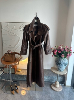 Кожаный тренч Yves Saint Laurent Артикул BMS-142277. Вид 1