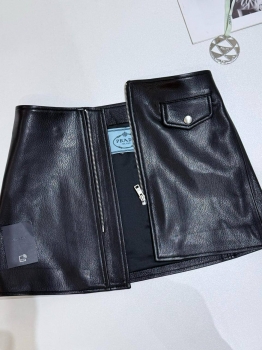 Кожаная юбка  Prada Артикул BMS-142532. Вид 2