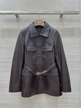 Кожаный жакет Gucci Артикул BMS-142534. Вид 1