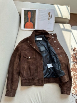 Замшевый бомбер Yves Saint Laurent Артикул BMS-142744. Вид 3