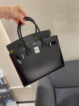 Сумка женская Birkin, 30, PHW Box leather Hermes Артикул BMS-142995. Вид 1