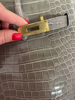 Сумка женская Birkin, 30, GHW Crocodile Porosus Hermes Артикул BMS-143173. Вид 3