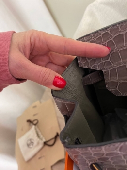 Сумка женская Birkin, 30, GHW Crocodile Porosus Hermes Артикул BMS-143173. Вид 4